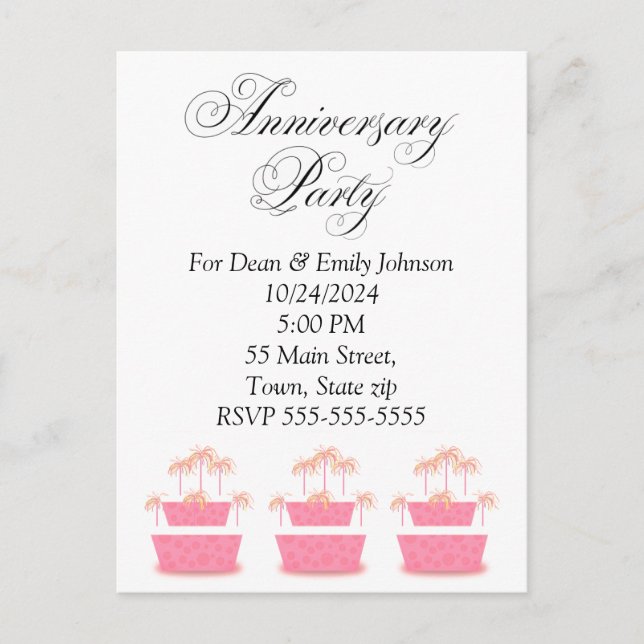 Party Einladungen zum Jahrestag (Vorderseite)