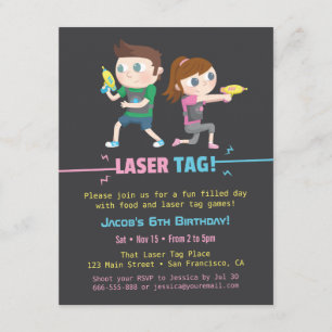 Party Einladungen zum Laser-Tag-Game-Kindergeburts