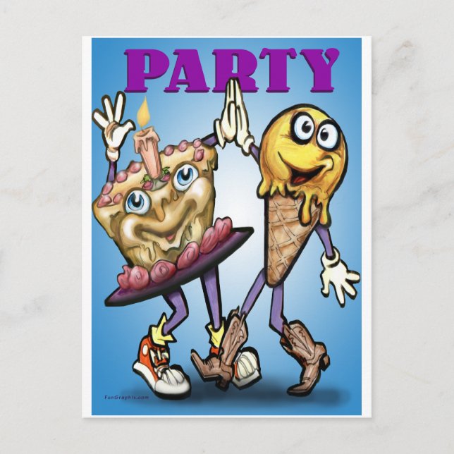 Party Einladungspostkarte (Vorderseite)