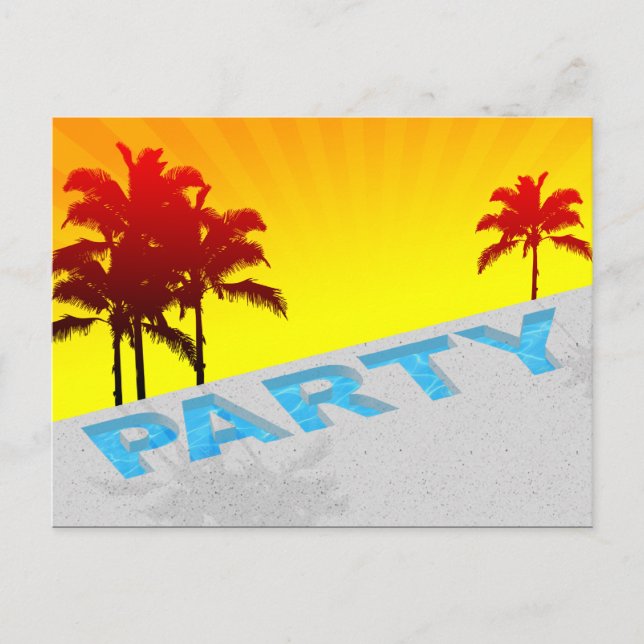 Party Einladungspostkarte (Vorderseite)