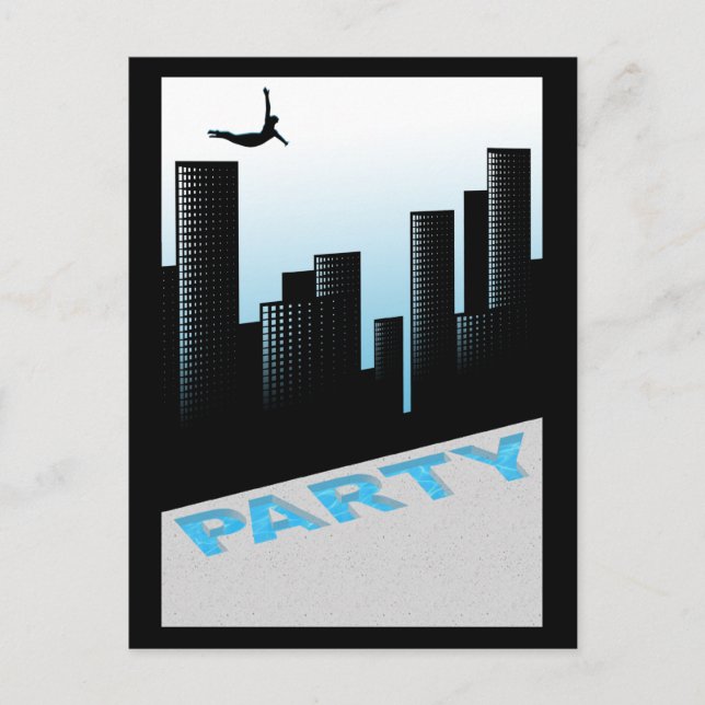 Party Einladungspostkarte (Vorderseite)