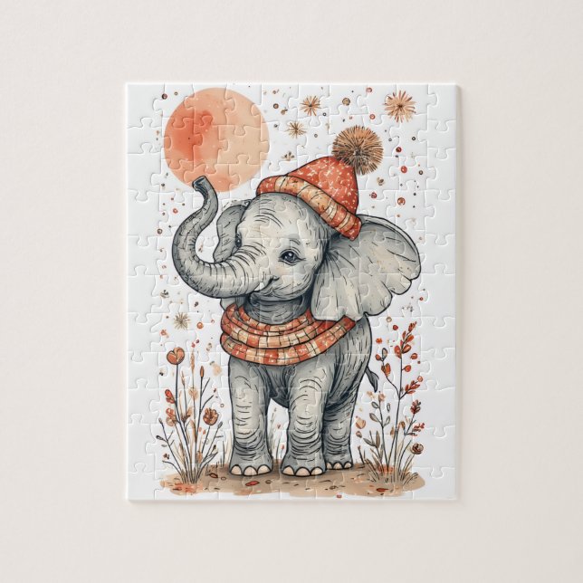 Party-Elefant  Puzzle (Vertikal)