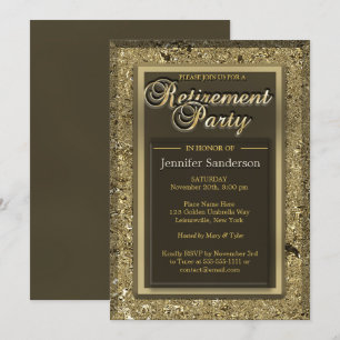 Party   Elegantes Verzeichnis der goldenen Büros Einladung