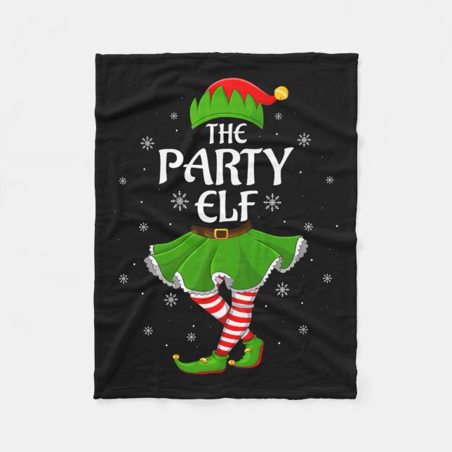 Party Elf Christmas Family Girls Women Elf Squad X Fleecedecke (Vorderseite)