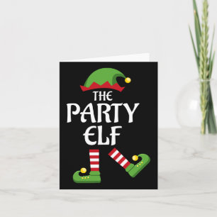 Party Elf Family Matching Group Weihnachtsfest Tan Karte