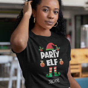 Party elf Weihnachtsfamilie passend Outfit Name T-Shirt