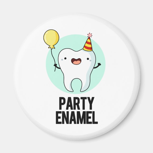 Party Enamel Funny Tooth Puff Magnet (Vorne)