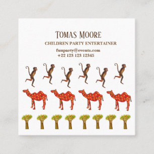 Party Entertainer Business Cards Quadratische Visitenkarte