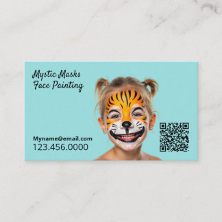 Party Entertainer Face Painter Blue QR Visitenkarte