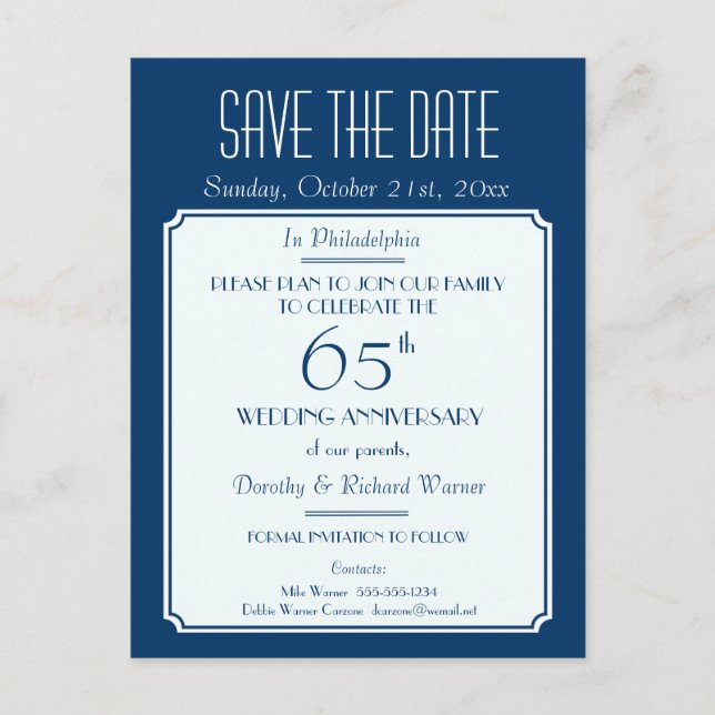 Party, Ereignis oder Wiedersehen Save the Date in  Ankündigungspostkarte (Vorderseite)