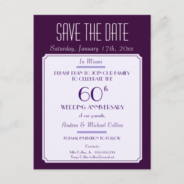 Party, Ereignis oder Wiedersehen Save the Date in  Ankündigungspostkarte (Vorderseite)