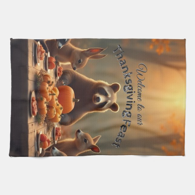 Party Erntedank  Friends and Family Geschirrtuch (Horizontal)