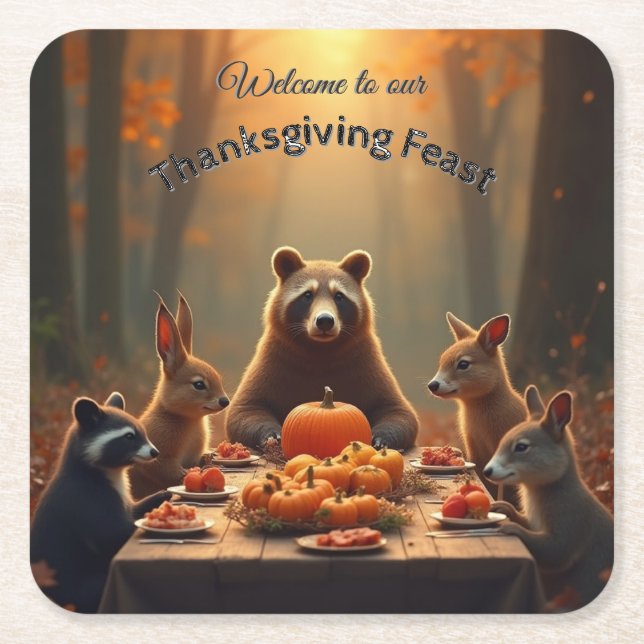 Party Erntedank  Friends and Family Rechteckiger Pappuntersetzer (Vorderseite)