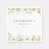 Party Event Daisy Floral Name oder Monogram Napkin