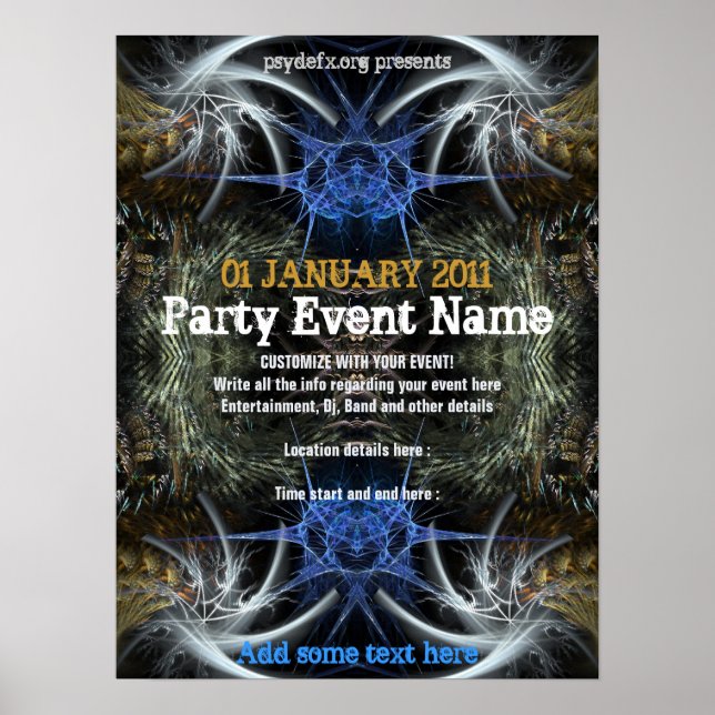 Party Event "Fraktal Scifi" Poster (Vorne)