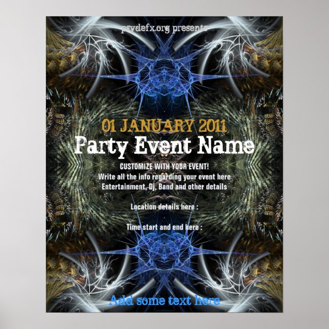 Party Event "Fraktal Scifi" Poster (Vorne)