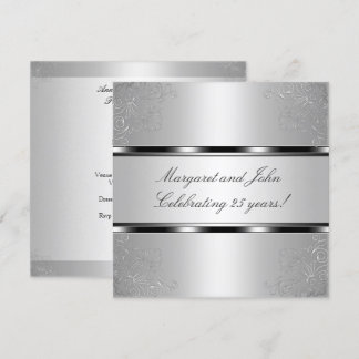 Party-Event für Light Silver Floral 25 Jahre Einladung