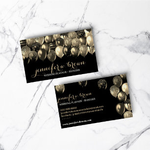 Party-Event-Planer Elegante Goldene Schwarze Luftb Visitenkarte