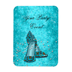 Party-Event Tealblaue Glitzer Schuhe Magnet