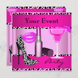 Party-Event zeigt rosa Lipstick Einladung