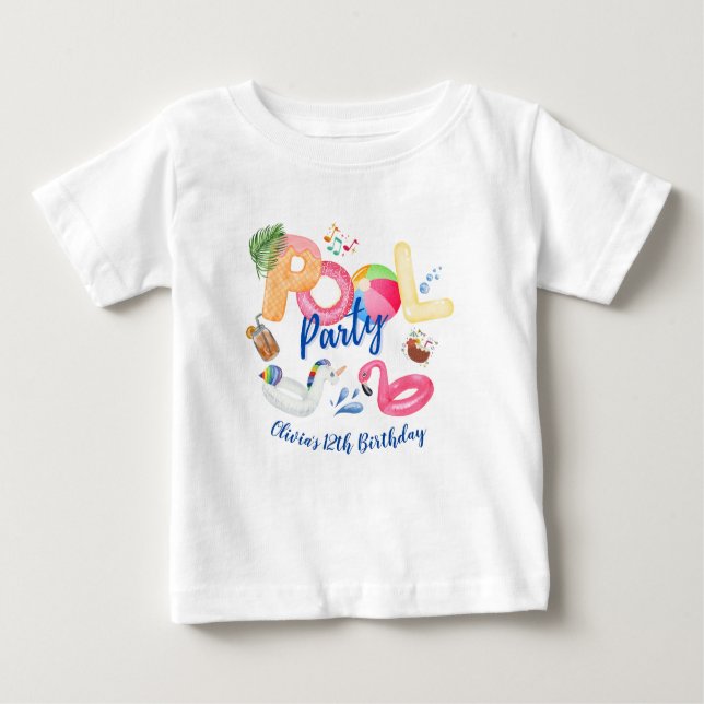 Party-Familie für Pool Baby T-shirt (Vorderseite)