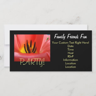 Party Family Freunde Spaß Einladungen Rot Schwarz