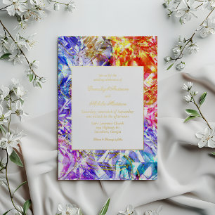 Party-Farbdiamant-Regenbogen-Edelstein-Hochzeit Folieneinladung