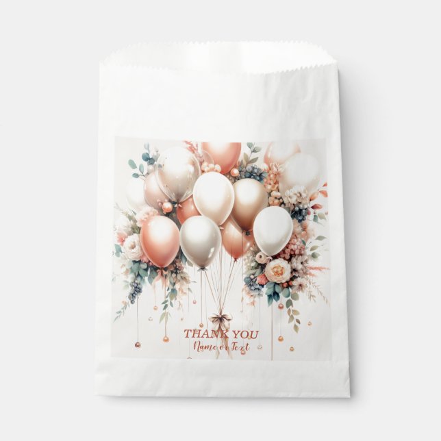 Party Farbenfrohe Weißpfirsichblütenballons Elegan Geschenktütchen (Vorderseite)