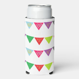 Party farbige Banner auf weiß Selters Dosenkühler