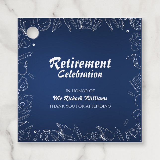 Party-Feier der Rentenschullehrerin Geschenkanhänger (Vorderseite)