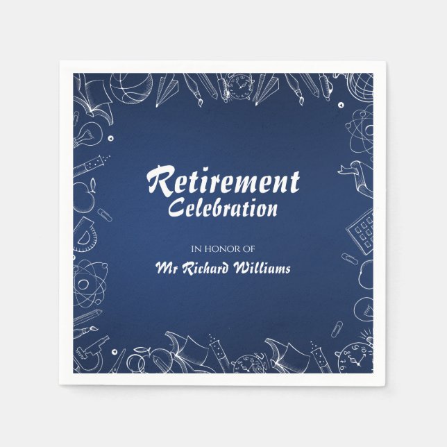 Party-Feier der Rentenschullehrerin Serviette (Vorderseite)