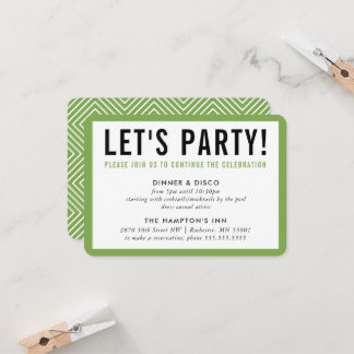 PARTY FEIER INFO modern fett schwarz grün Einladung