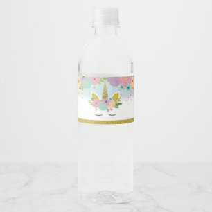 Party-Flasche mit Unicorn Wasserflaschenetikett