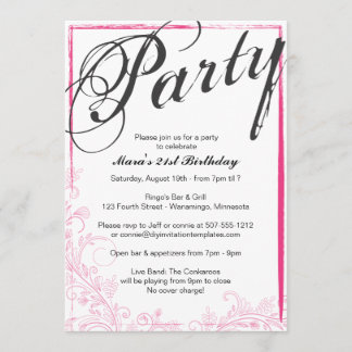 Party Forever (Pink) Einladung