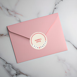 Party Freundschaft Bracelet Red Pink Geburtstag Runder Aufkleber