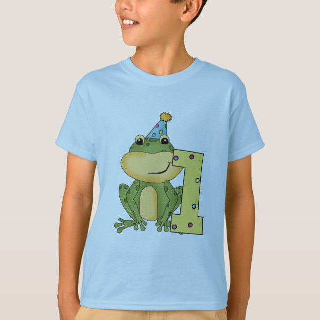 Party Frosch 1. Geburtstag T - Shirt und Geschenke (Vorderseite)