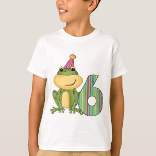 Party-Frosch-6. Geburtstags-T - Shirts und
