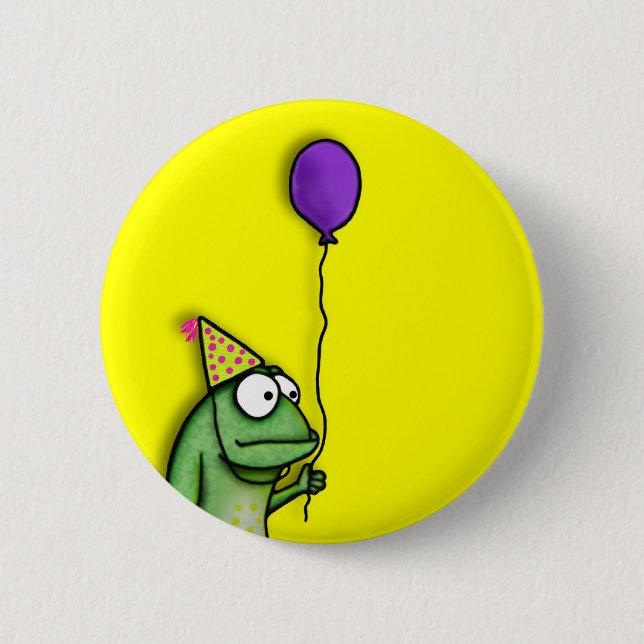 Party-Frosch Button (Vorderseite)