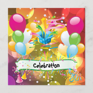 Party Fun Balloons Streamers Celebration Einladung