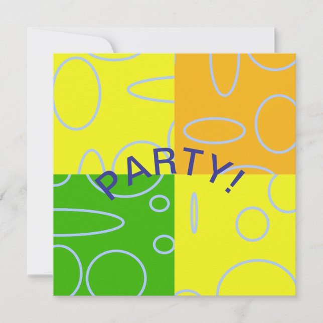 Party Fun Retro Circles Yellow Green Orange Card (Vorderseite)