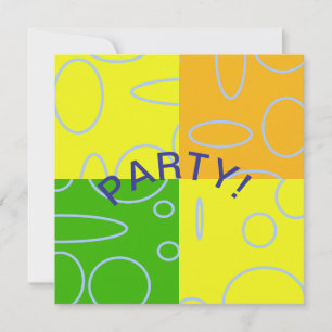 Party Fun Retro Circles Yellow Green Orange Card