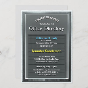 Party   Fun Silver Office Directory Einladung