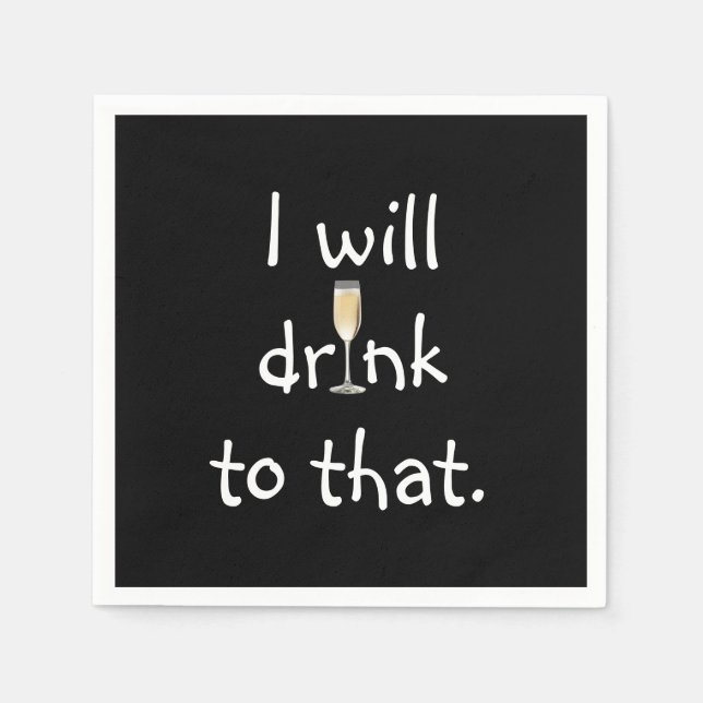 Party-Fun-Text mit Weißwein Serviette (Vorderseite)