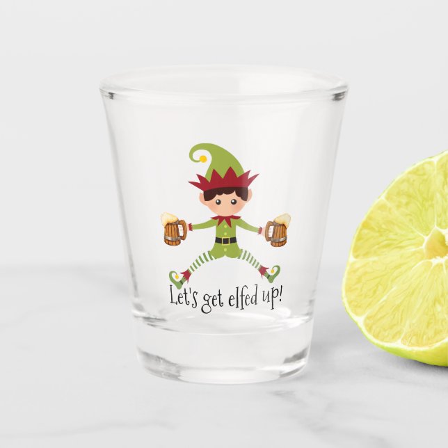 Party Funny Christmas Elf Schnapsglas (Vorderseite)