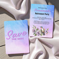 Party für Altersvorsorge Save the Date Hummingbird