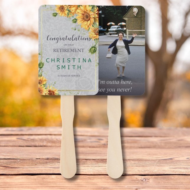 Party für antike Watercolor Sonnenblumen Fächer (Antique Watercolor Sunflower Retirement Party Idea)