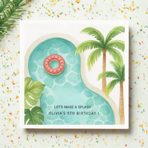 Party für Aquarelle   Kinder Sommer Geburtstag Serviette