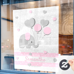 Party für Baby Elefant Luftballons Geschenk fürs K Fensteraufkleber