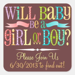 Party für Babydusche - Aufkleber nach Geschlecht