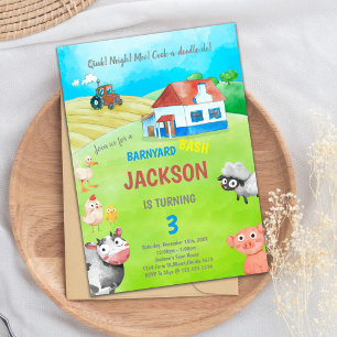 Party für Barnyard Animals für Jungen Einladung